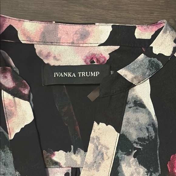 Ivanka Trump Black and Pink Floral Button Down Shirt, size small - Picture 2 of 7